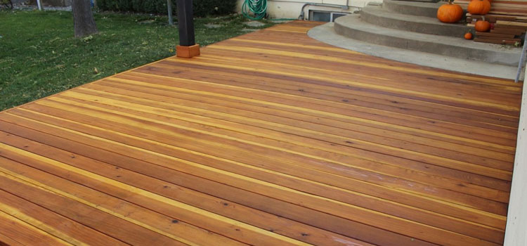 Smooth Redwood Decking in Tarzana, CA